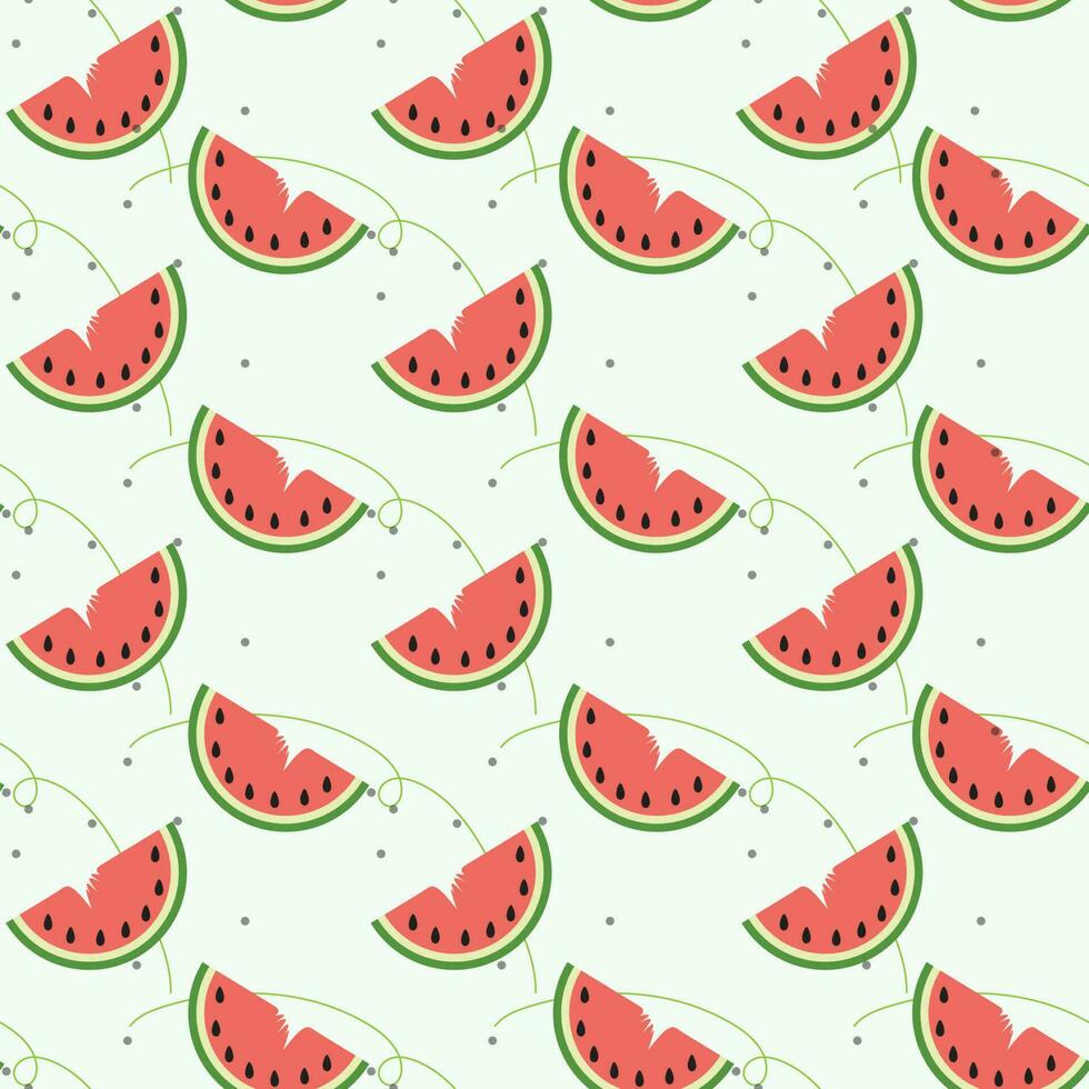 Seamless watermelon pattern with pastel background color vector