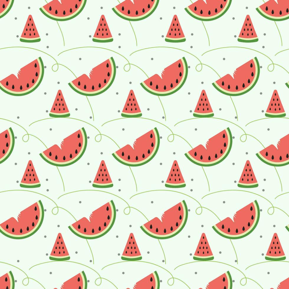 Seamless watermelon pattern with pastel background color vector