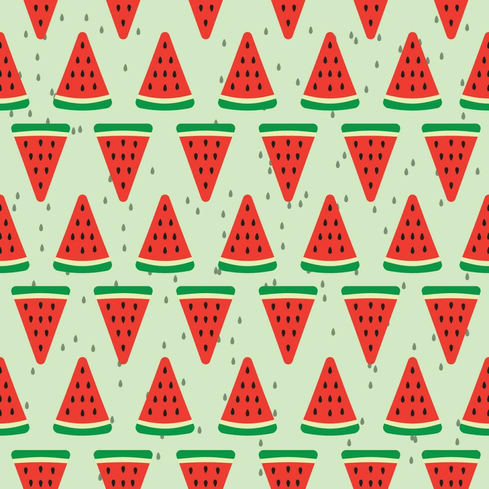 Seamless watermelon pattern with pastel background color vector
