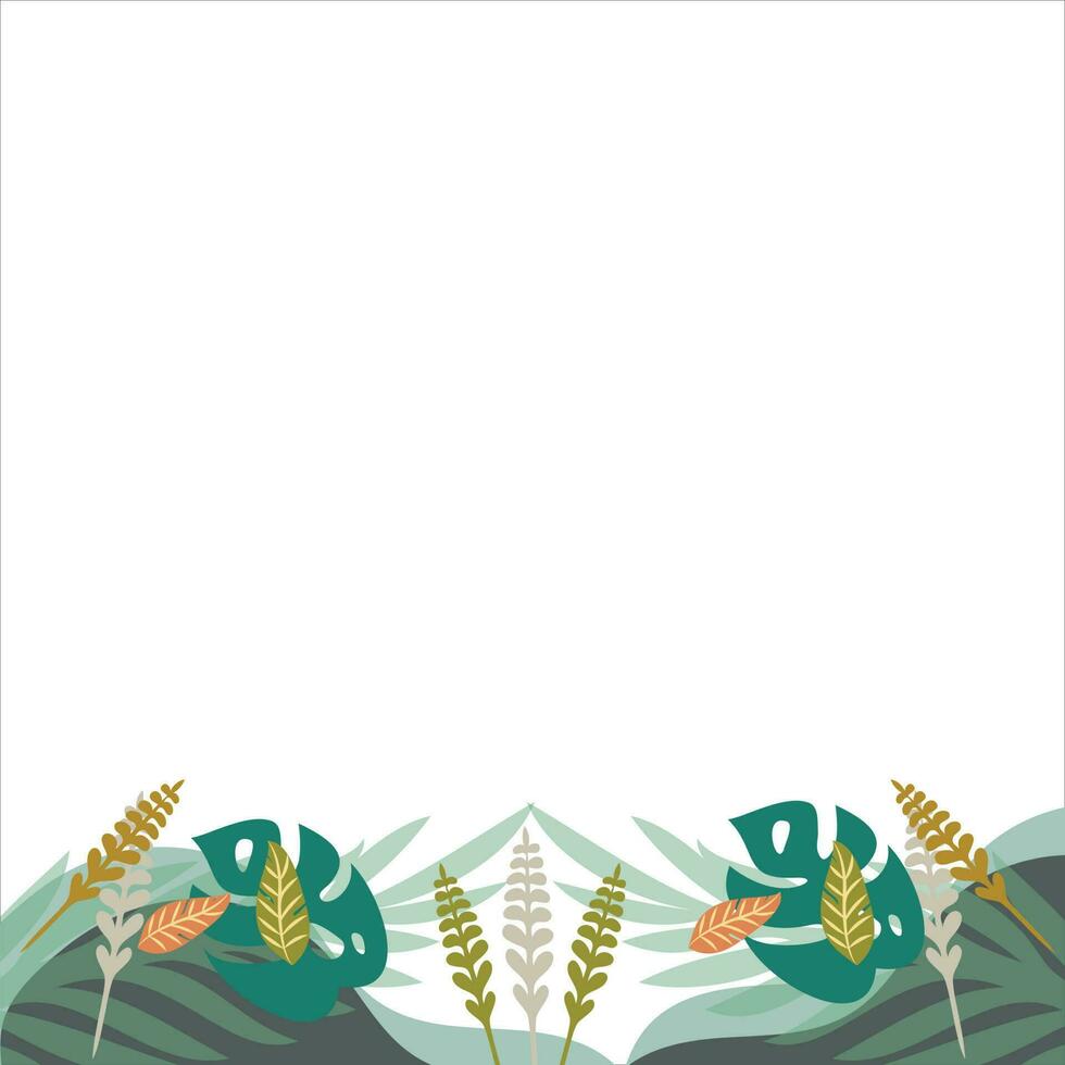 Spring frame background with colorfull leaves ilustration vector