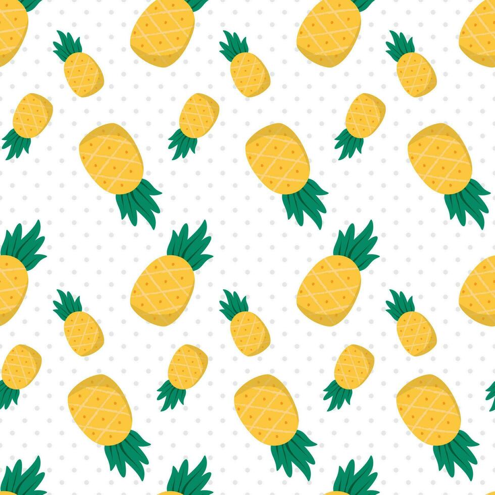 Cute pineaplle fruit seamless pattern with pastel background vector