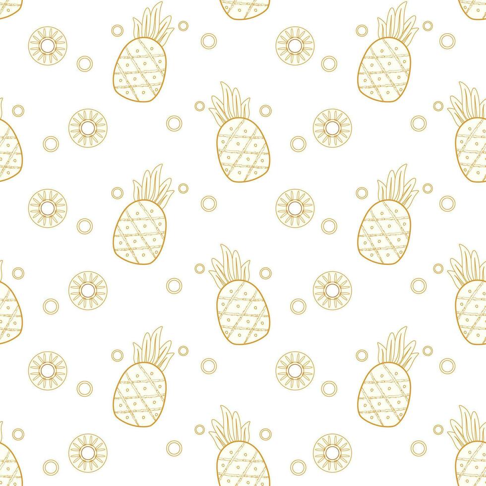 Cute pineaplle fruit seamless pattern with pastel background vector