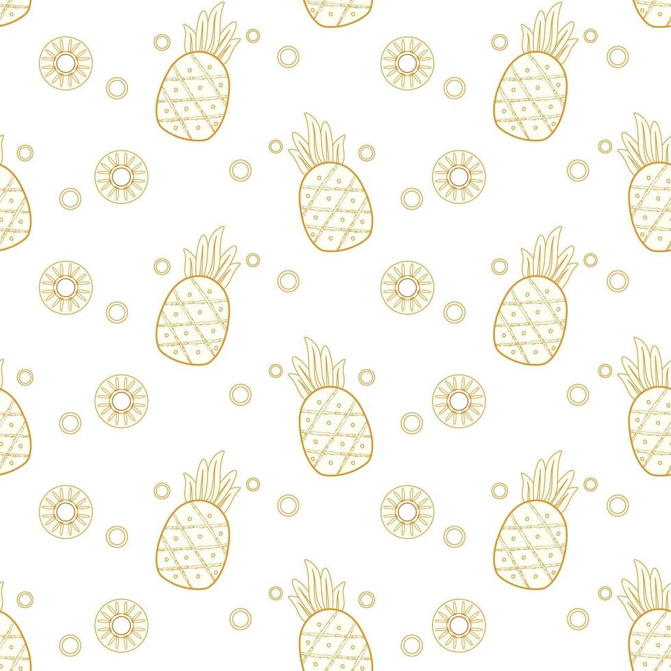 Cute pineaplle fruit seamless pattern with pastel background vector