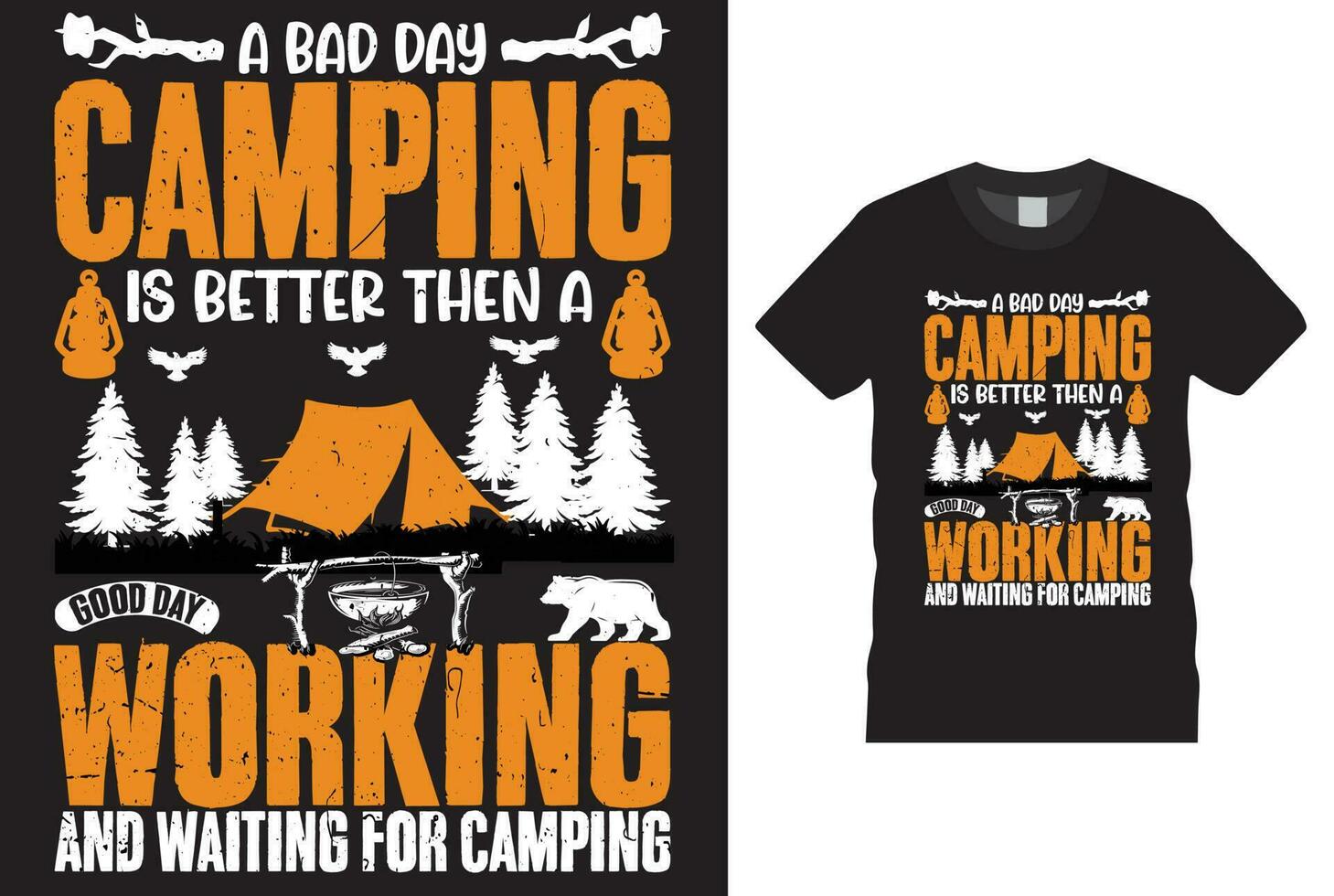 camping  tshirt design vector