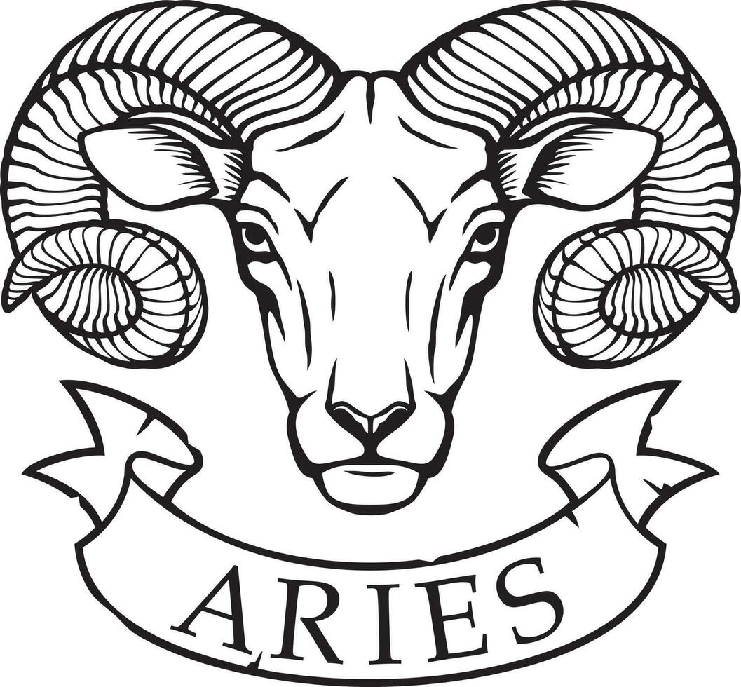 signo de aries - símbolo del horóscopo, icono de la astrología. ilustración vectorial vector