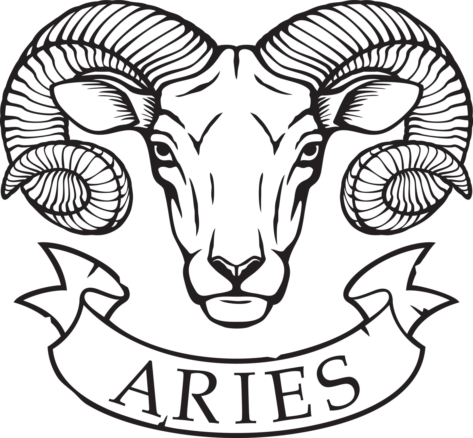 Aries sign - horoscope symbol, astrology icon. Vector illustration ...