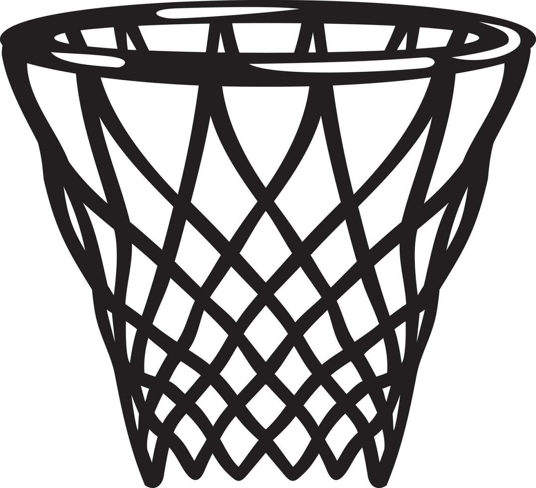 baloncesto aro negro y blanco. vector ilustración