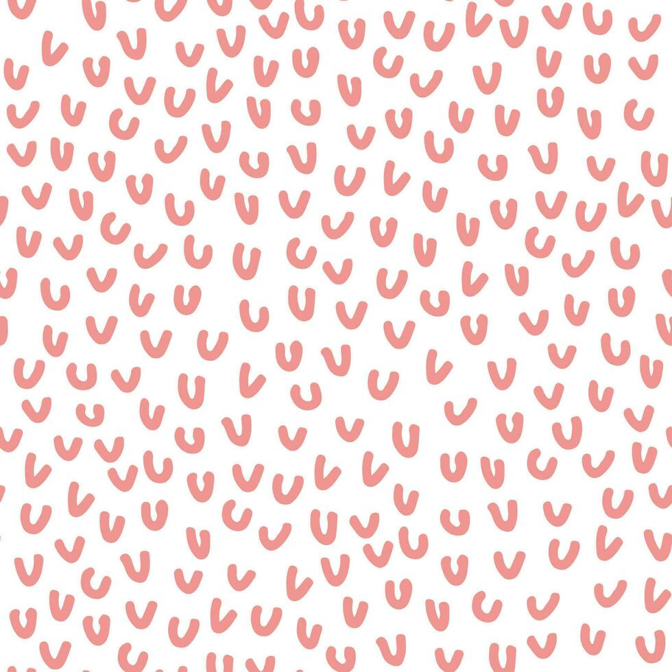 Abstract seamless pattern with squiggles. Simple background with pink scribbles. Vector hand-drawn illustration. Perfect for decorations, wallpaper, wrapping paper, fabric.