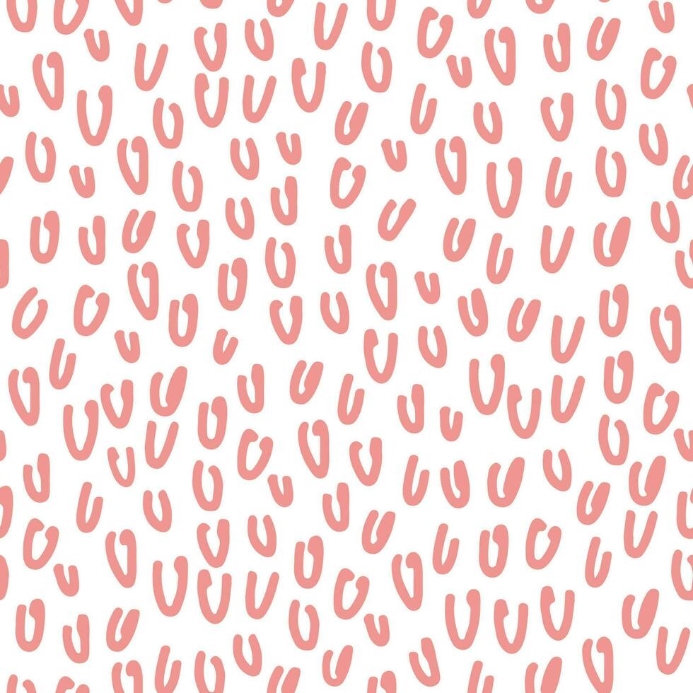 Abstract seamless pattern with squiggles. Simple background with pink scribbles. Vector hand-drawn illustration. Perfect for decorations, wallpaper, wrapping paper, fabric.