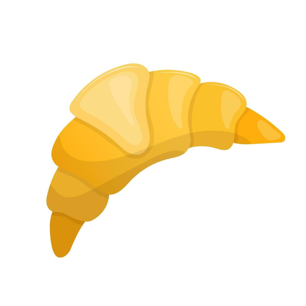 Delicious croissant with crispy crust. French breakfast. Vector illustration isolated on white background.