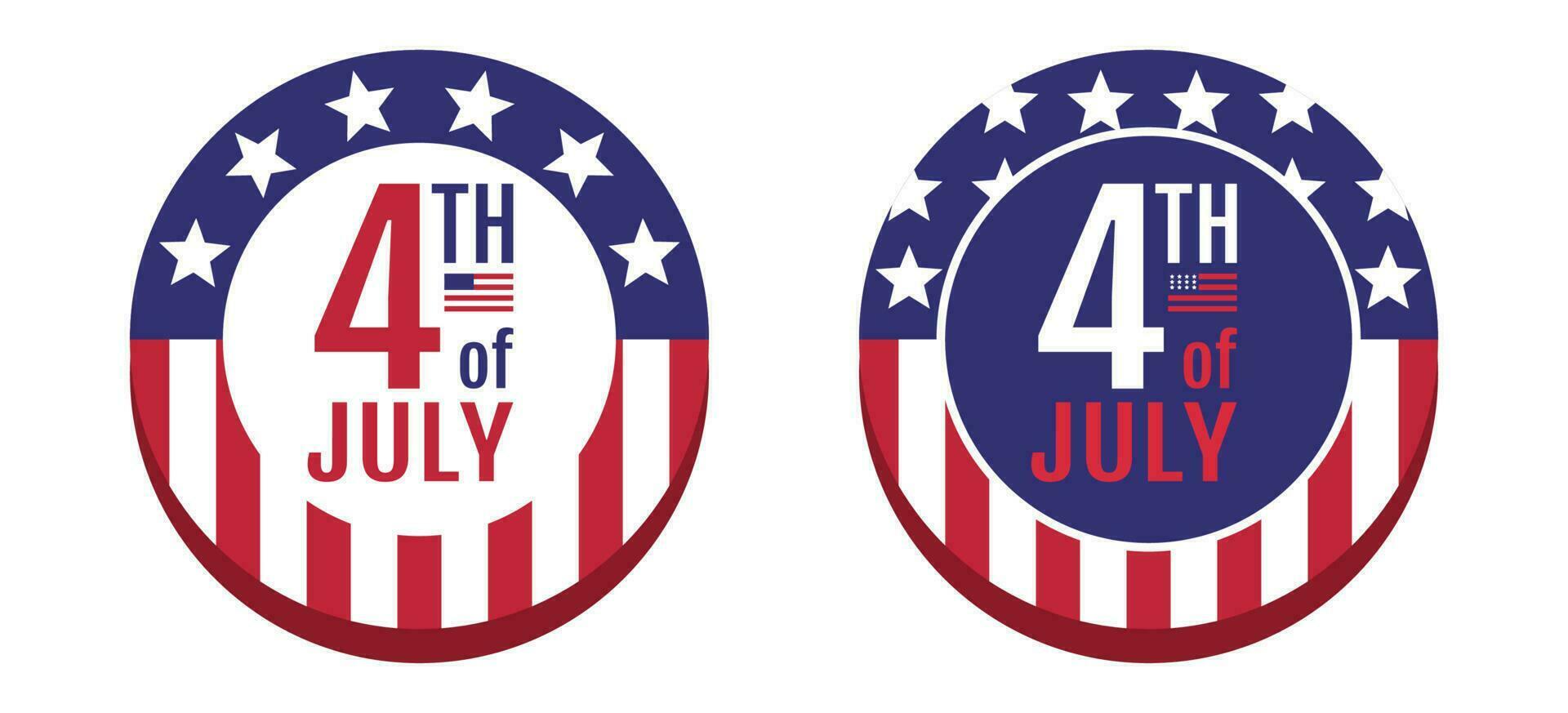 Vector set icons for 4 th of july on abstract background.