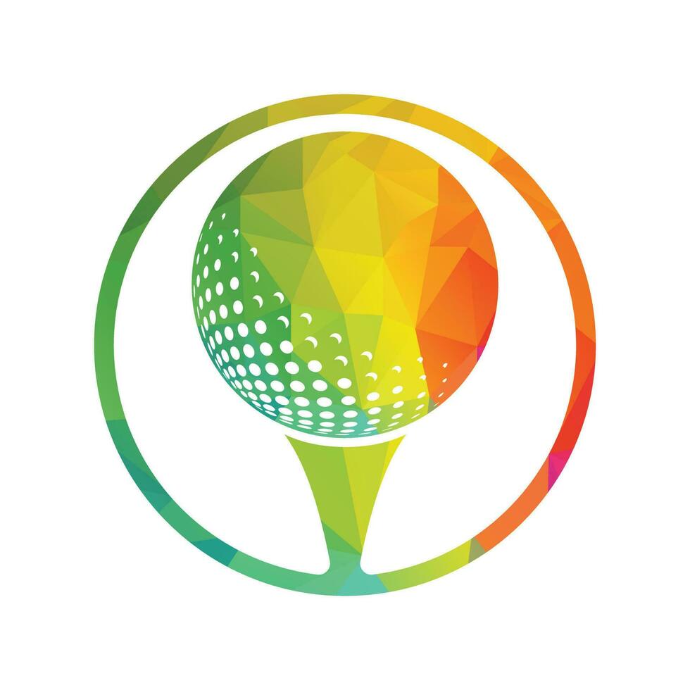 logo de golf con elementos de diseño de pelota. se puede utilizar para empresas de equipos de golf. vector