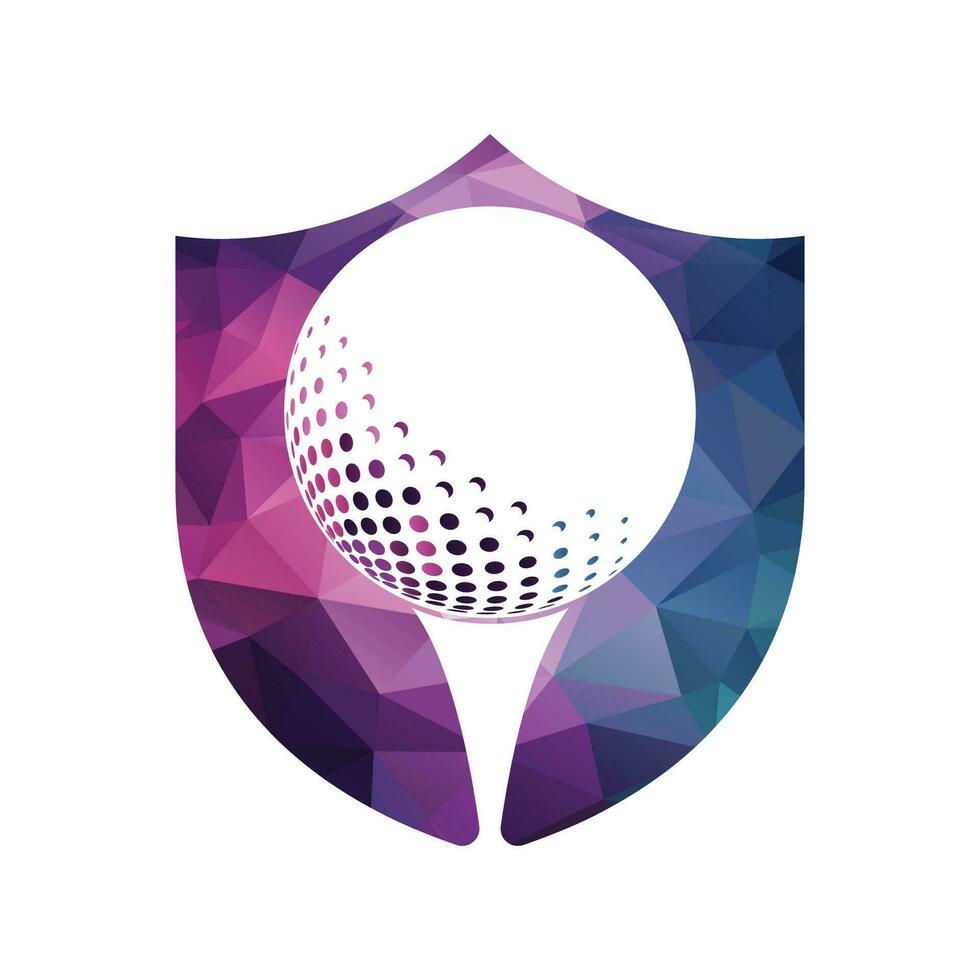 logo de golf con elementos de diseño de pelota. se puede utilizar para empresas de equipos de golf. vector