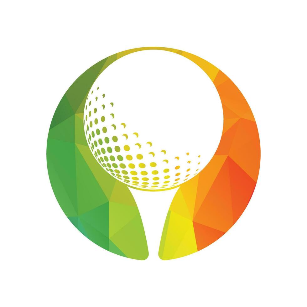 Golf logo with elements of ball design. Can be used for golf equipment companies. vector