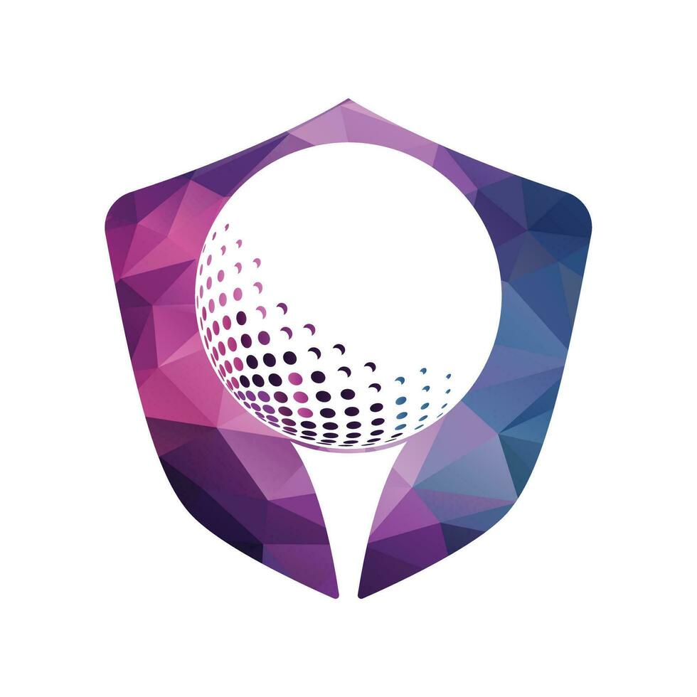 Golf logo with elements of ball design. Can be used for golf equipment companies. vector