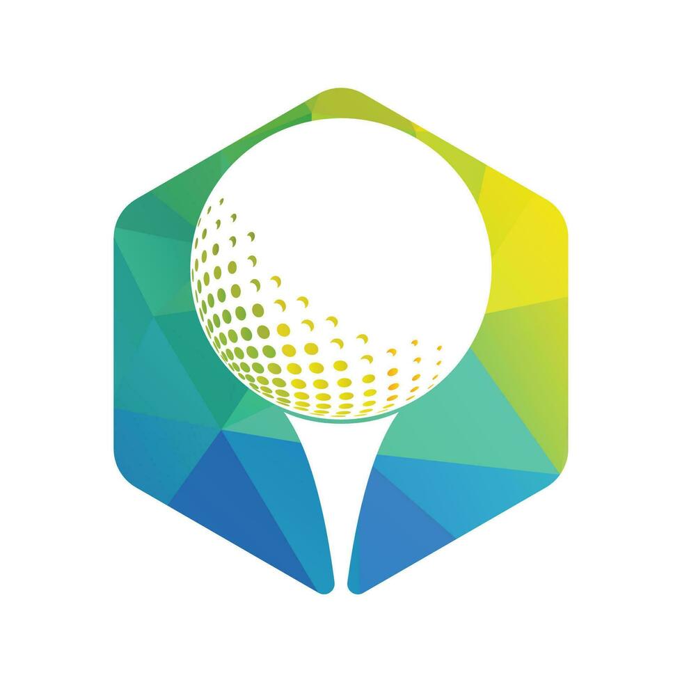 logo de golf con elementos de diseño de pelota. se puede utilizar para empresas de equipos de golf. vector