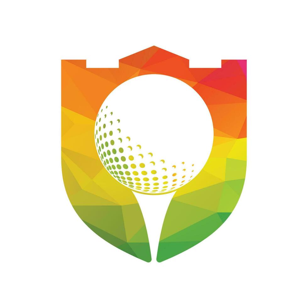 logo de golf con elementos de diseño de pelota. se puede utilizar para empresas de equipos de golf. vector