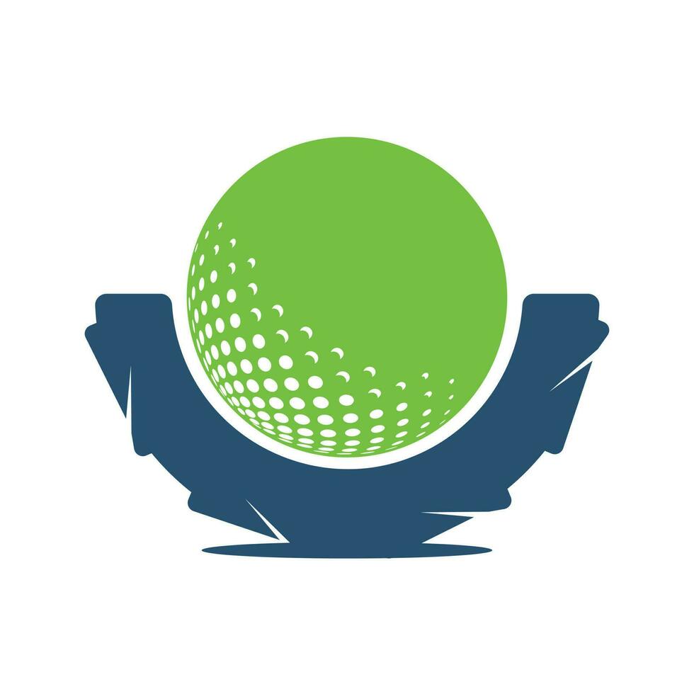 Golf ball driving logo design. Ball and tire combination template design. vector