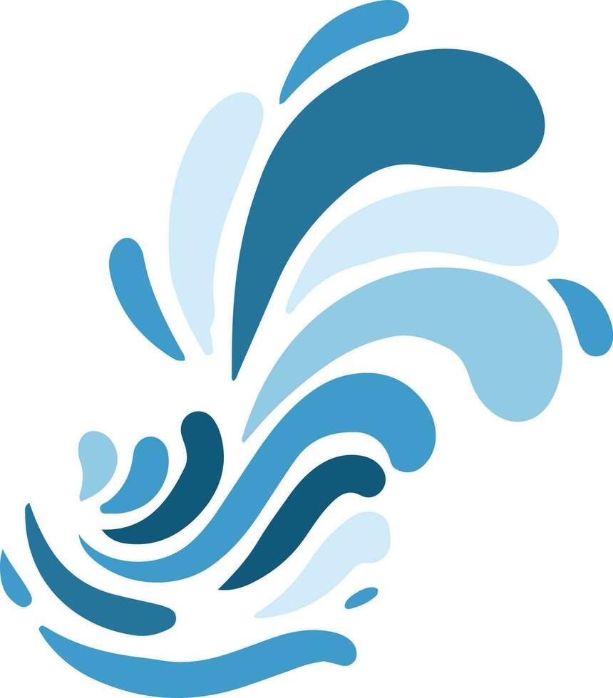 Fresh Blue Water Splash Element Illustration vector