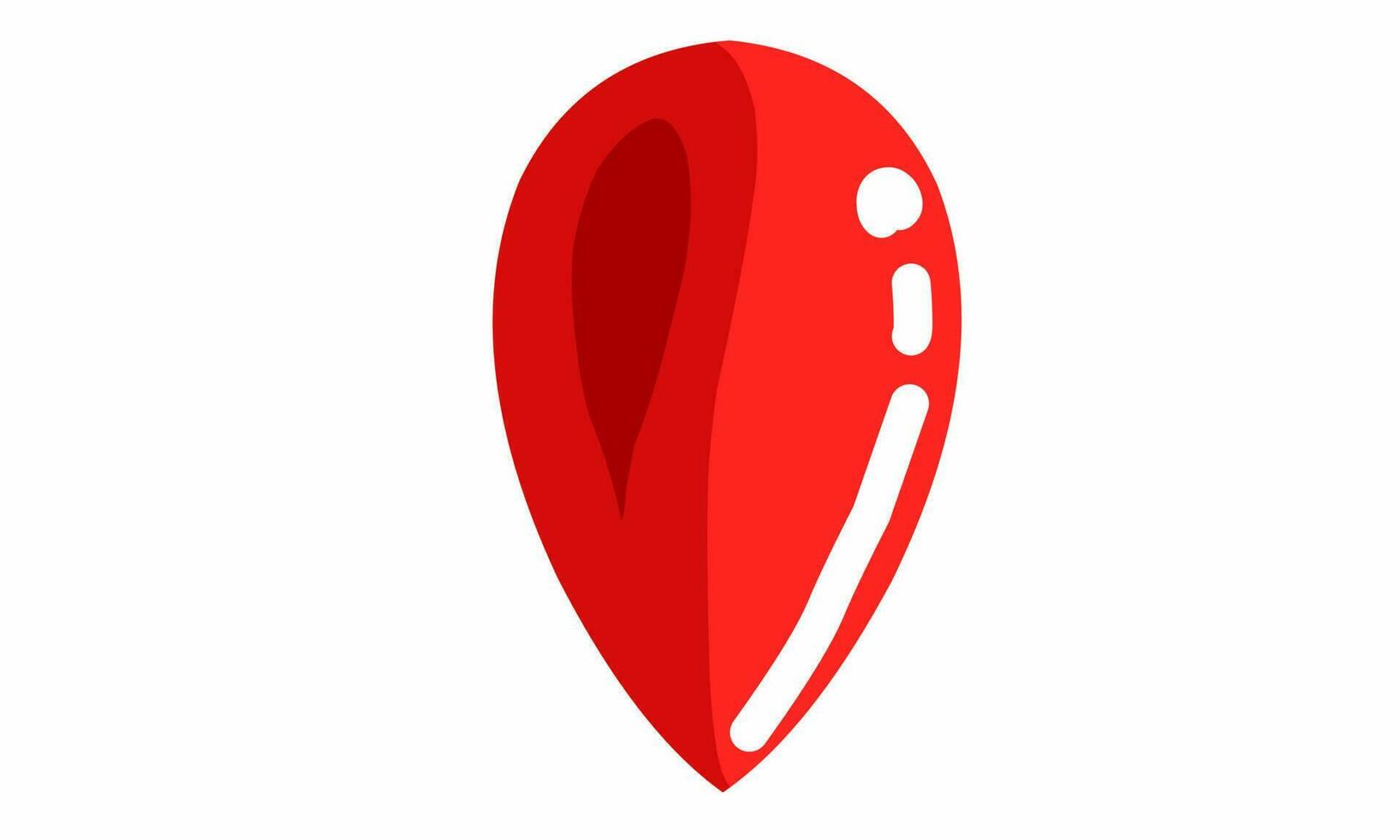 Point mark or symbol. Mark the destination on the map application. With 3d shape. Coloured Red. vector