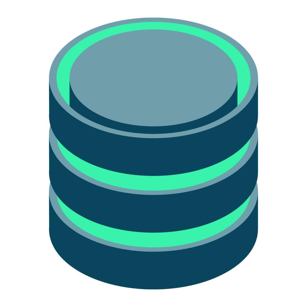 Isometric cloud database. Cloud computing and File cloud storage. Modern technologies. Vector