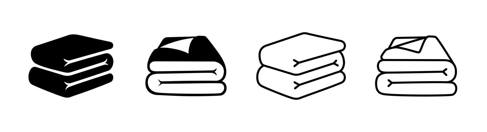 Blanket icon set of 4, design element suitable for websites, print