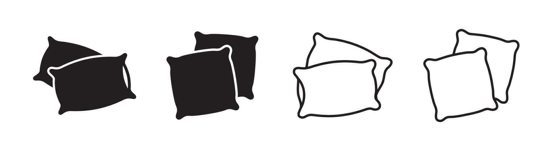 Pillow icon set of 4, design element suitable for websites, print design or app vector