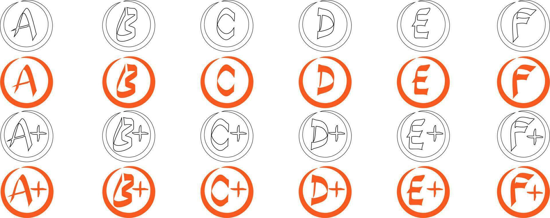Grade resultsset isolated on white background vector