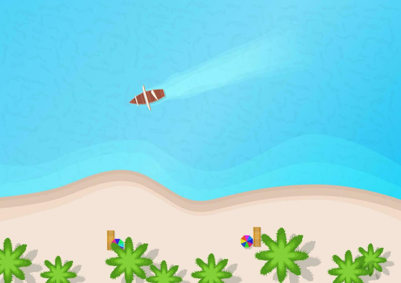 top view beach vector