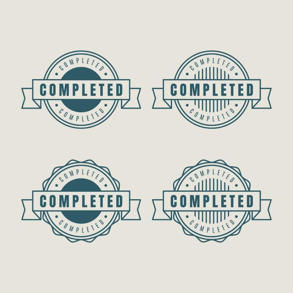 Completed stamp, seal. Vector badge, icon template. - Vector.