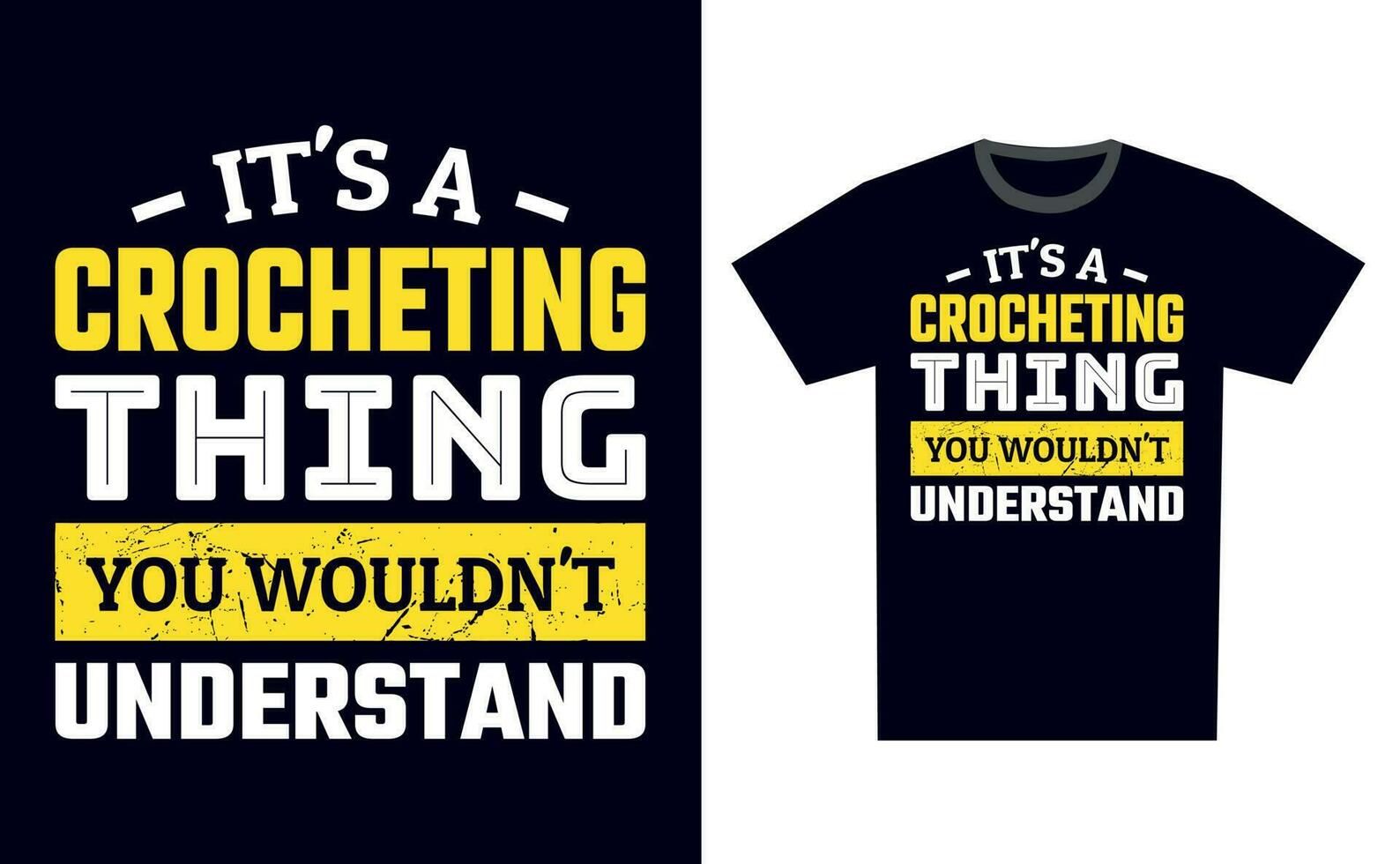 Crocheting T Shirt Design Template Vector