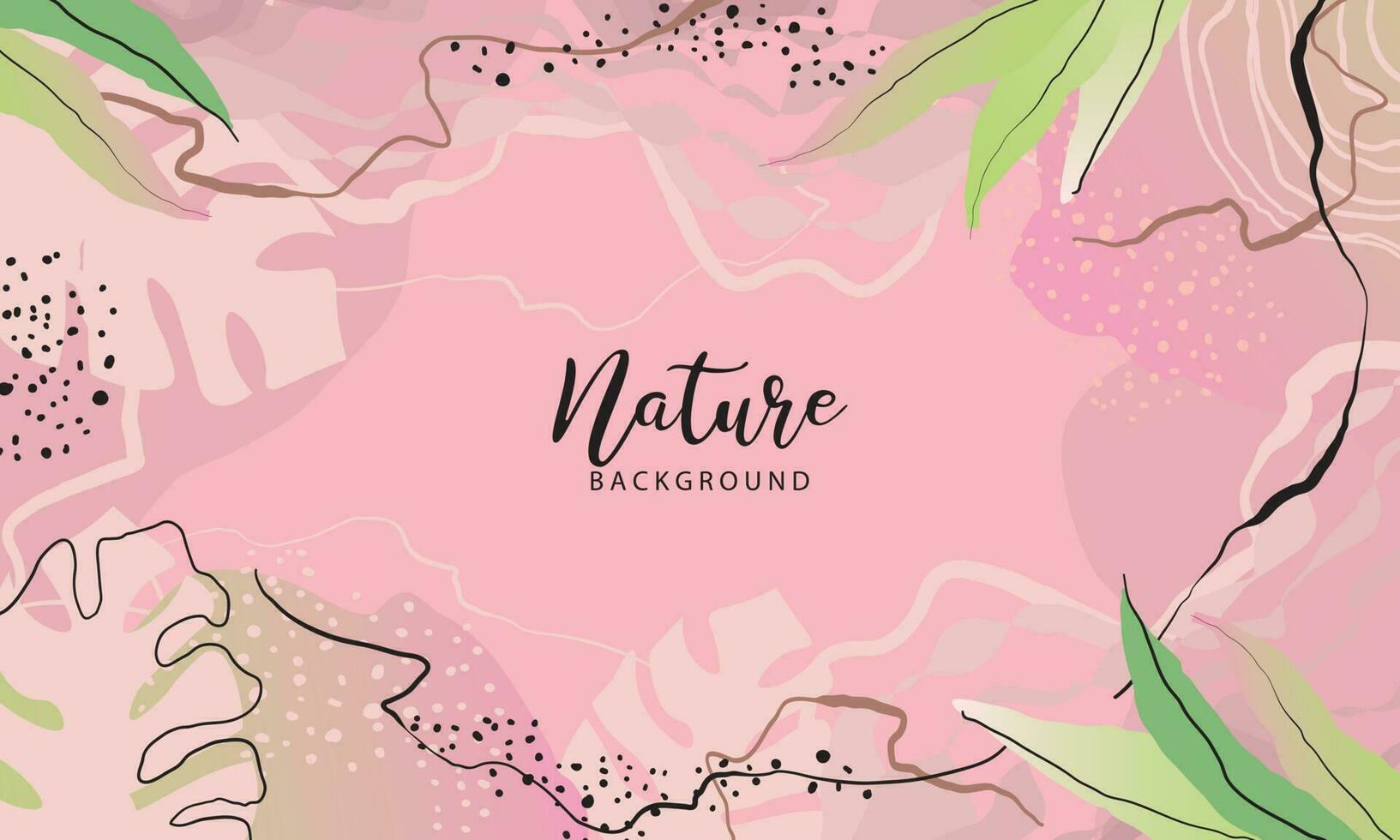 Abstract art botanical pink background vector