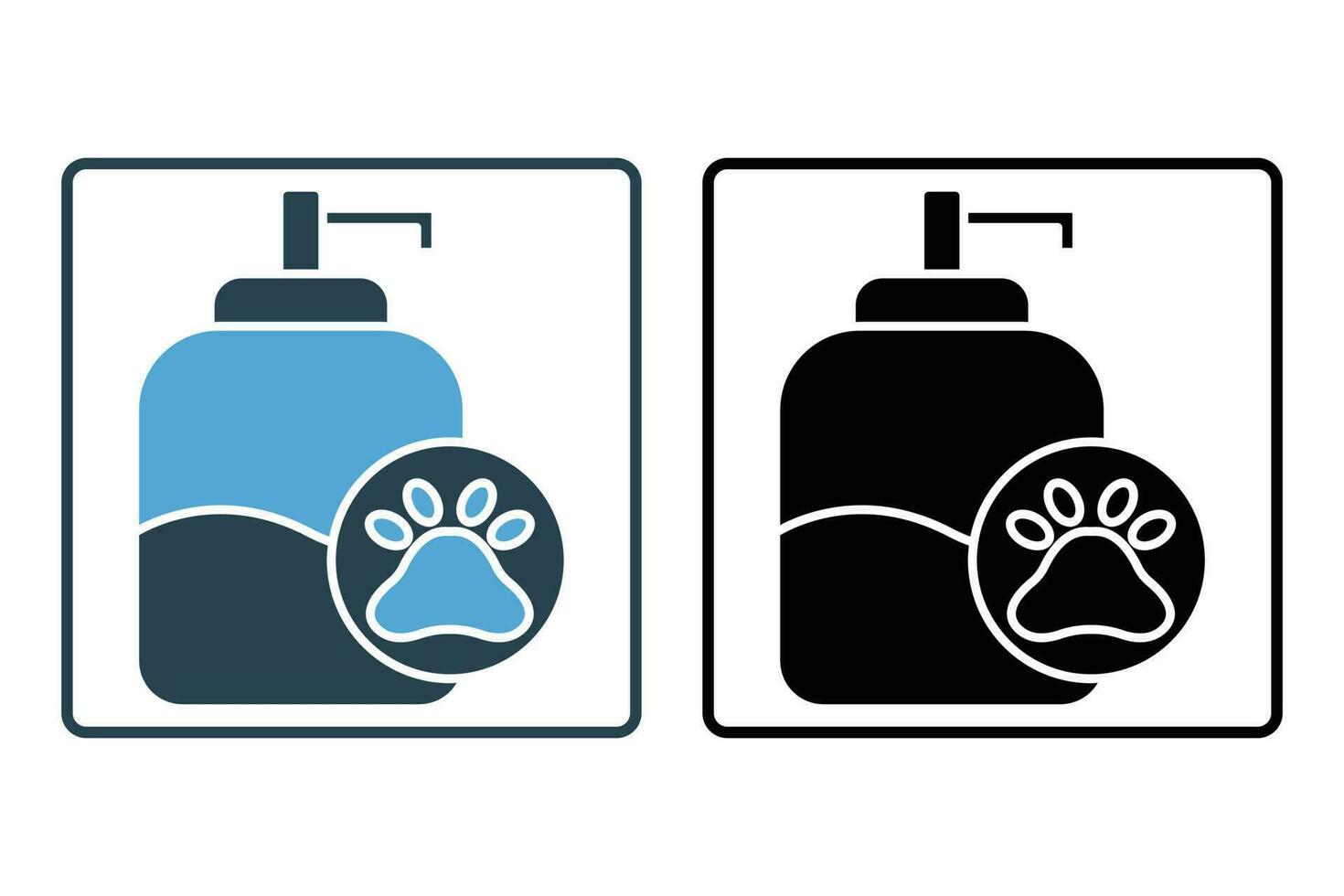 Pet shampoo icon. Solid icon style. pets care sign. Dog cleaning symbol, cat. Simple vector design editable