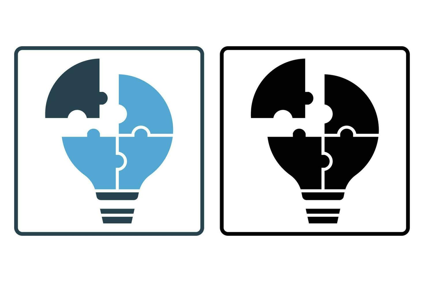 Problem solving icon illustration. Light bulb icon. icon related to idea, business. Solid icon style. Simple vector design editable