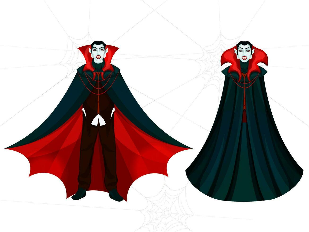 dibujos animados personaje de vampiro hombres en blanco antecedentes. vector