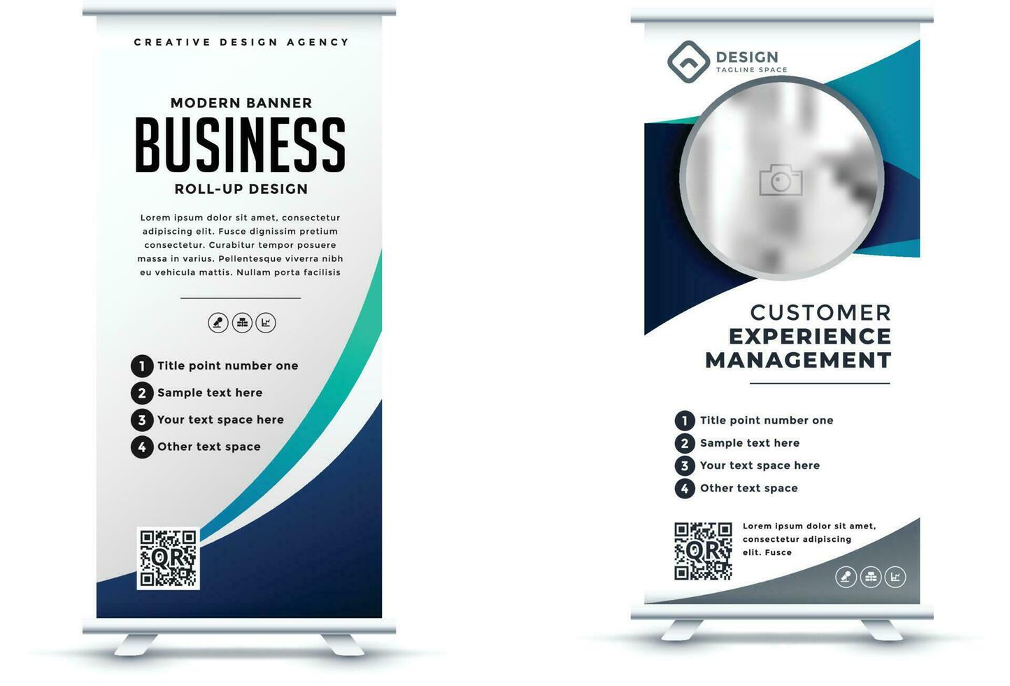 Roll up banner vector