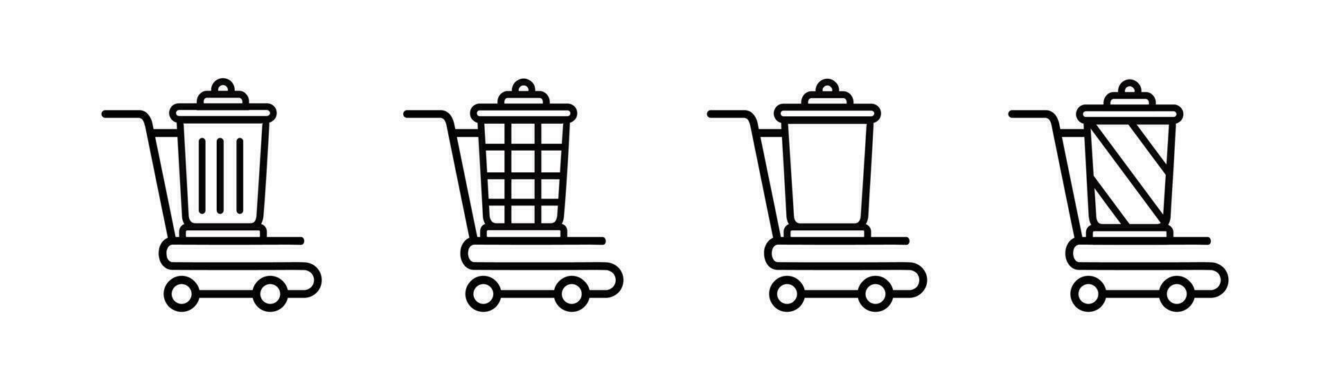 trash trolley  open icon Vector illustration design, icon set  Garbage or rubbish collection.