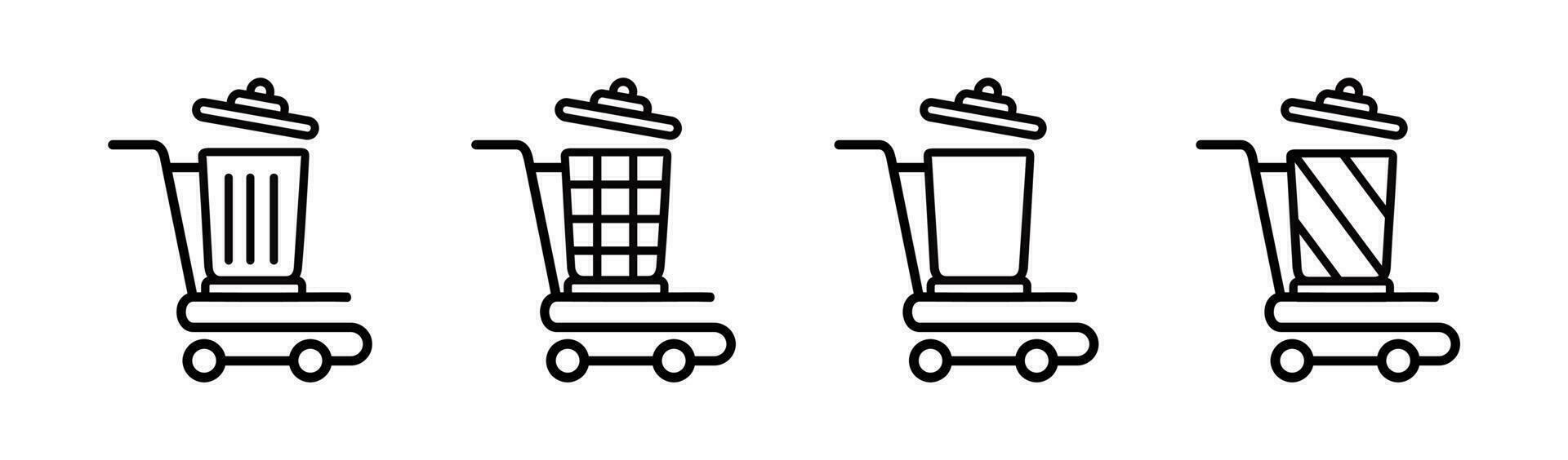 trash trolley  open icon Vector illustration design, icon set  Garbage or rubbish collection.