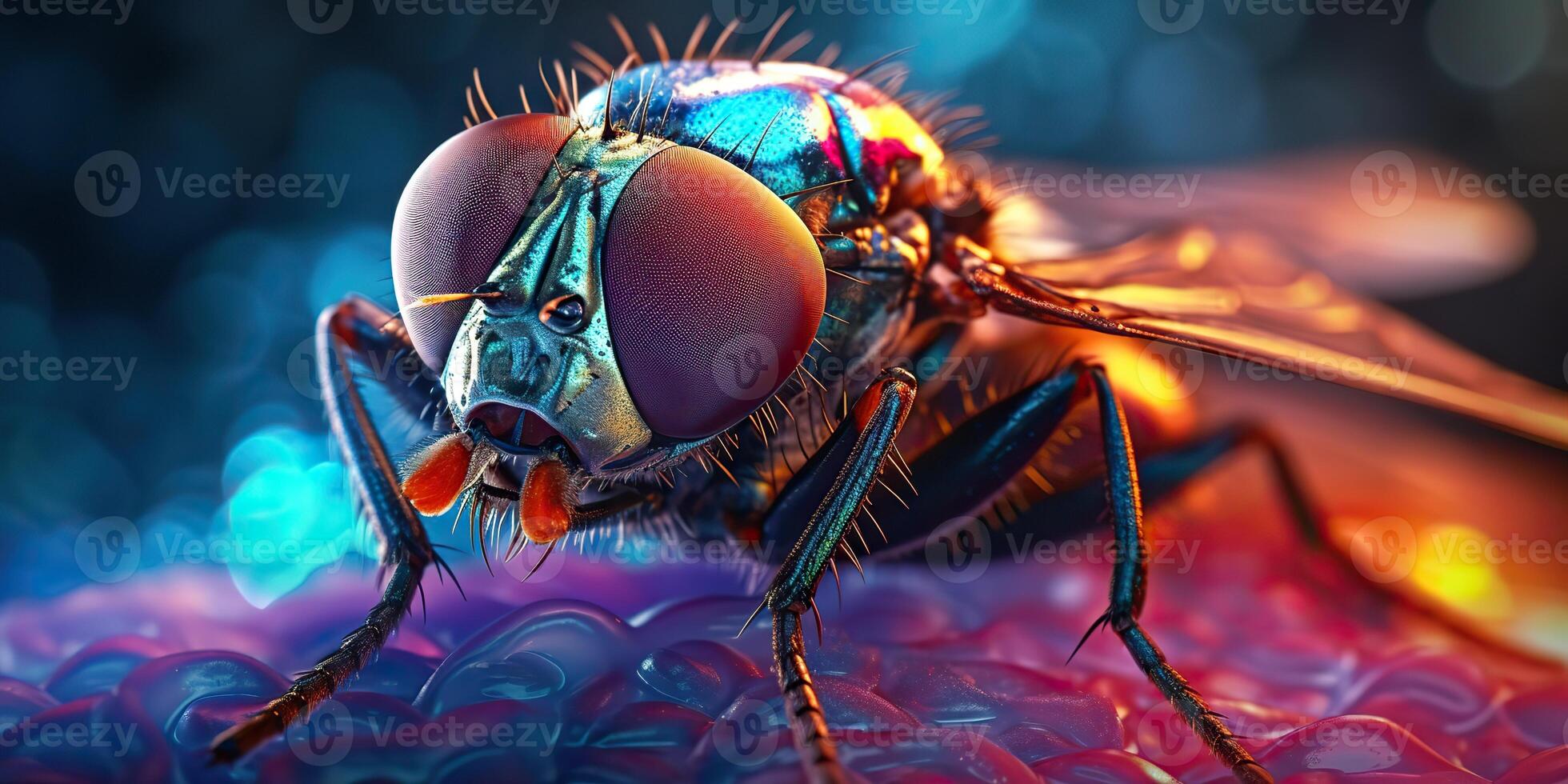 . . Creepy spooky insect fly photo realistic illustration. Graphic Art