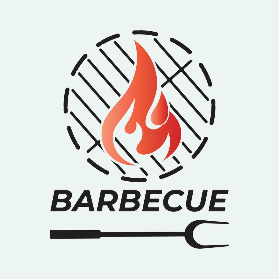 barbecue logo design template illustration. vector