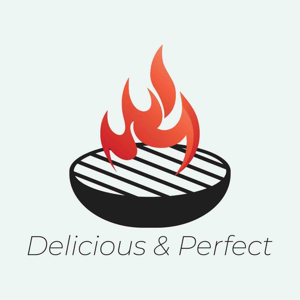 barbecue logo design template illustration. vector