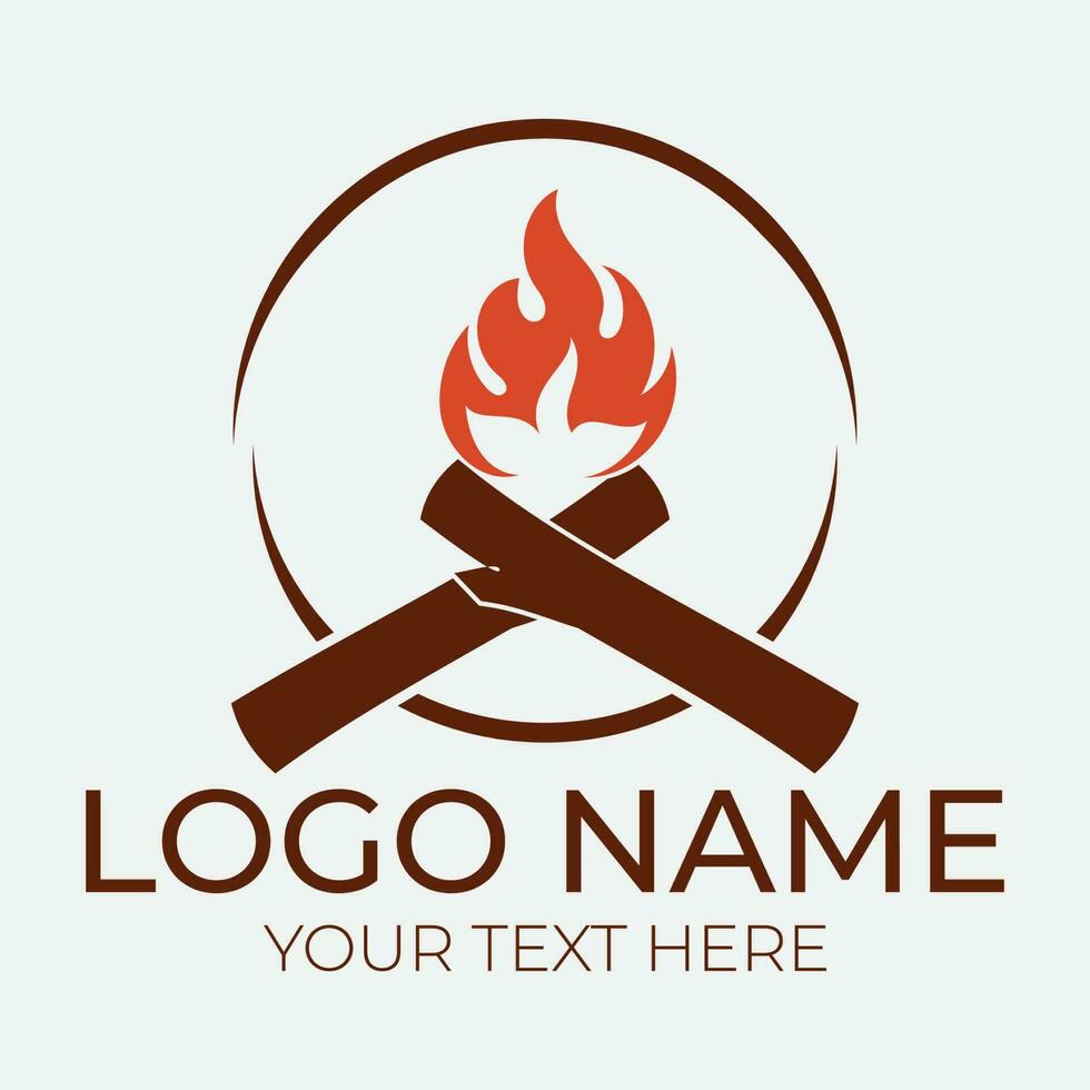 Bonfire logo design template illustration. vector