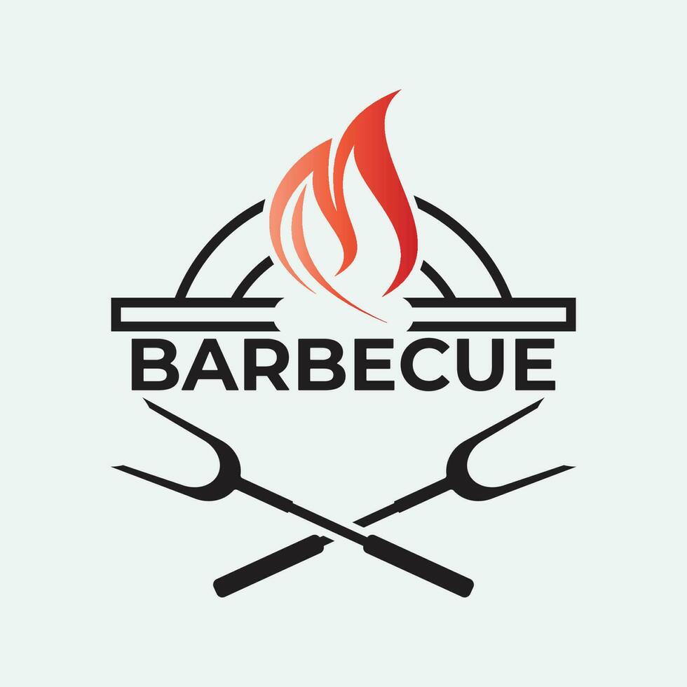 barbecue logo design template illustration. vector