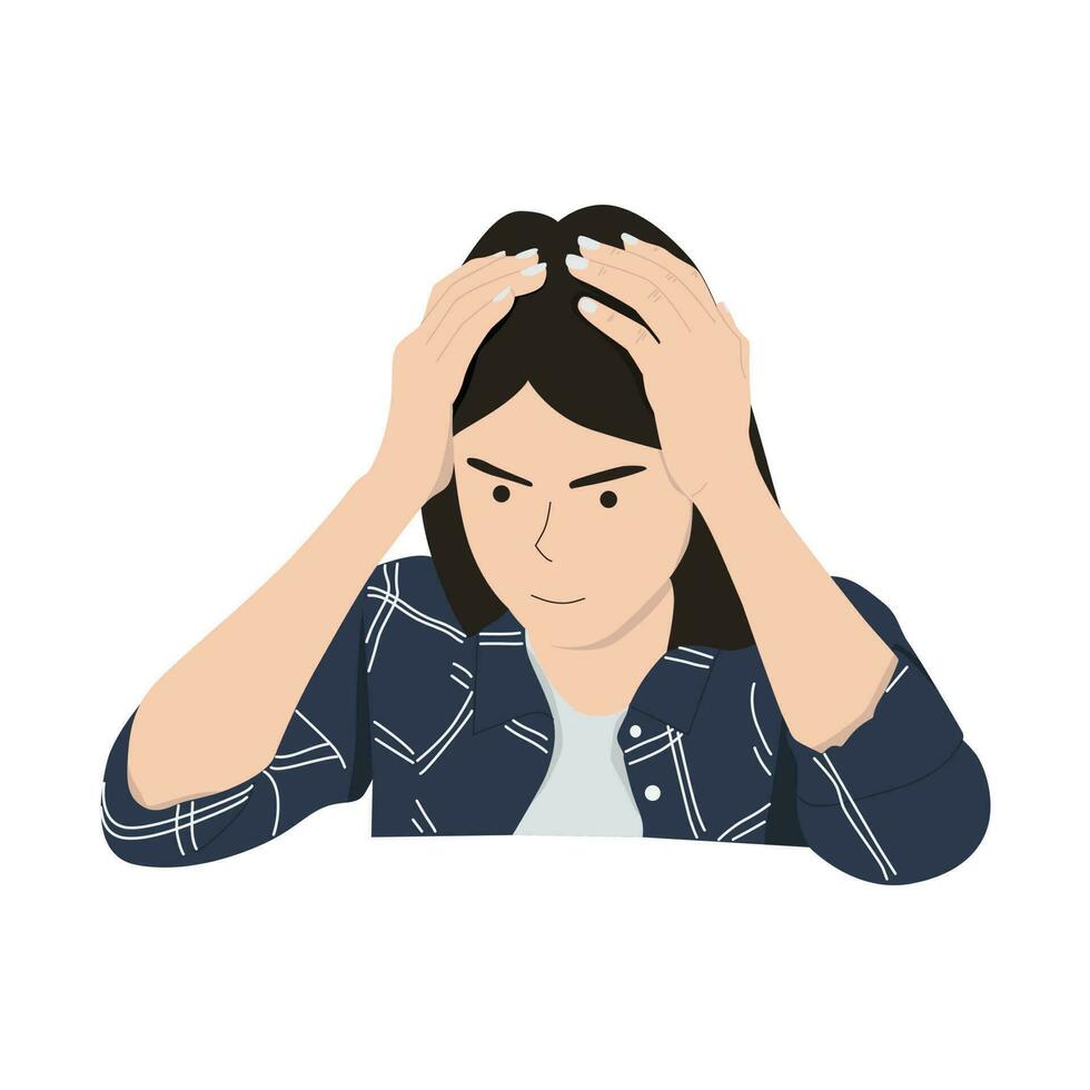 headache person illustration,flat design vector