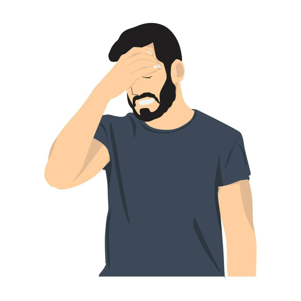 headache person illustration,flat design vector