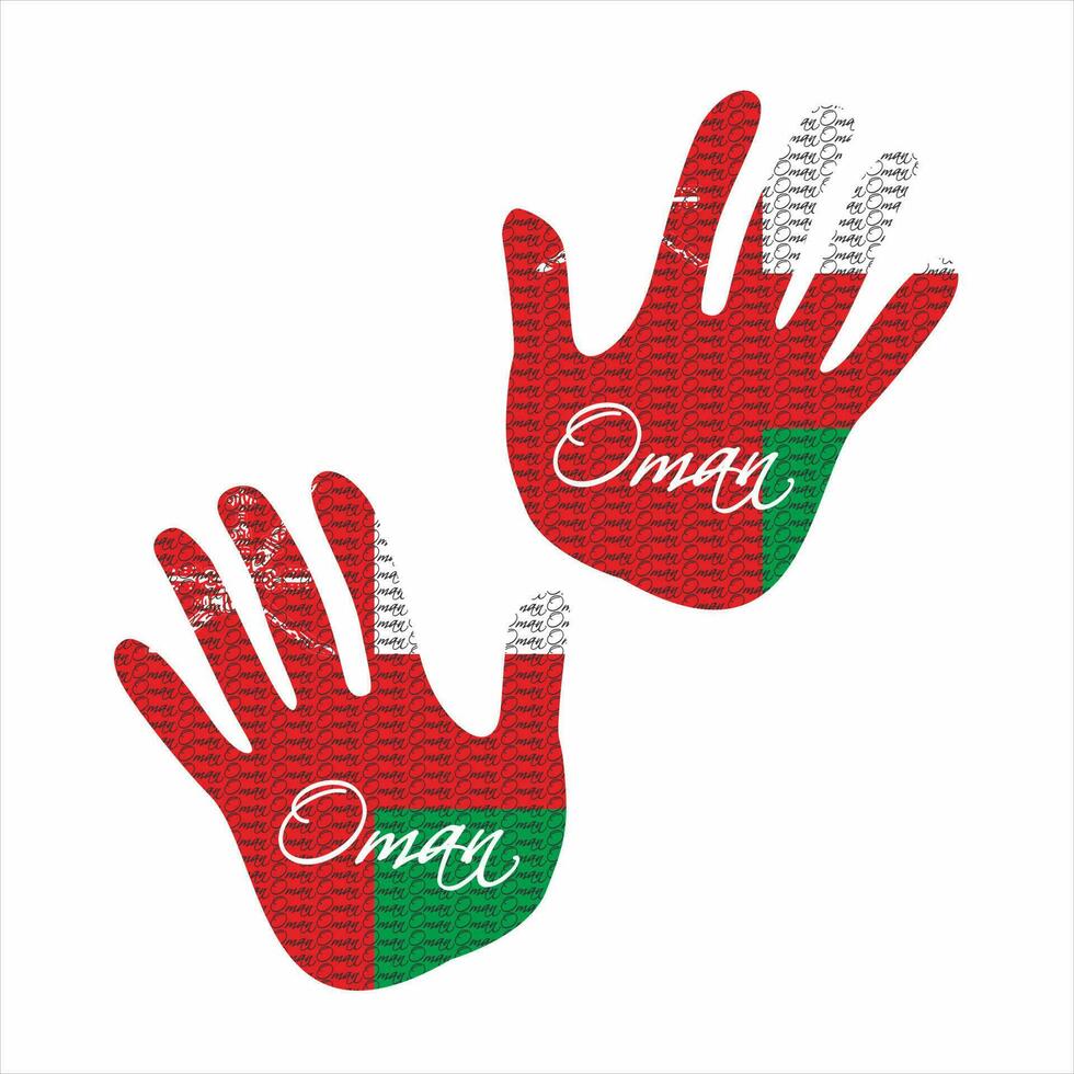 oman flag hand vectors