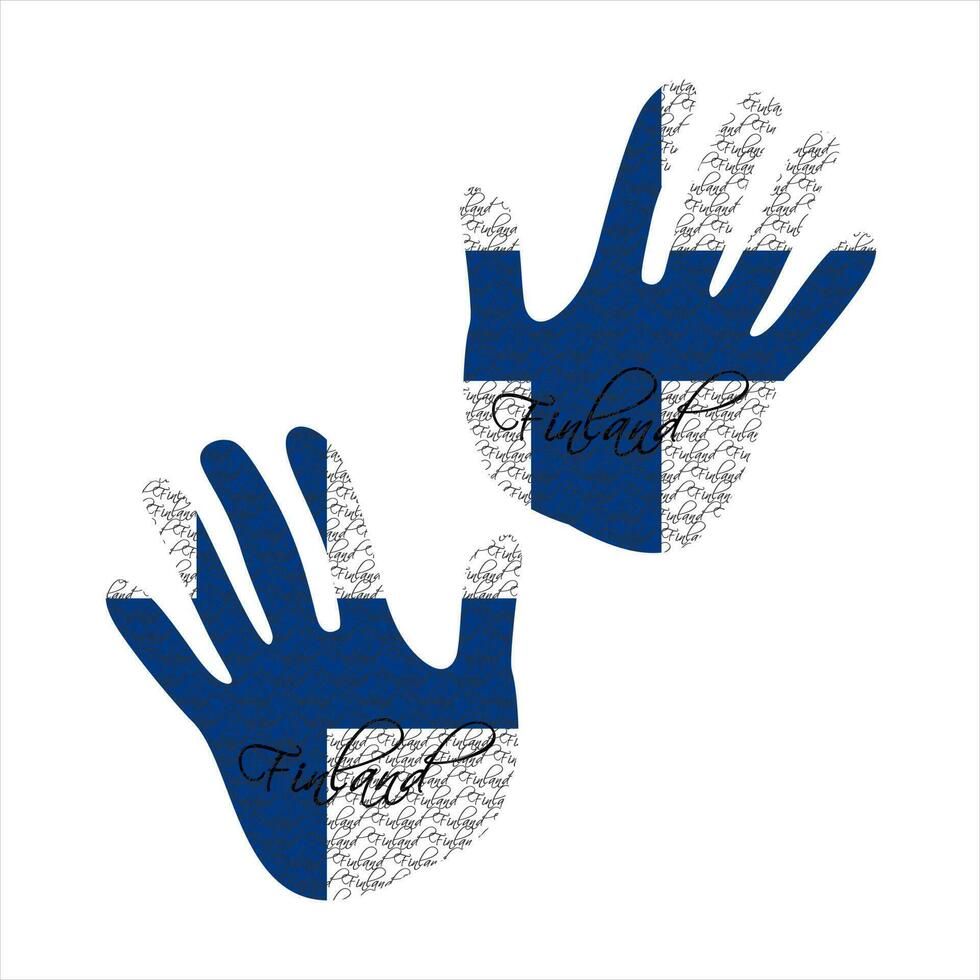 finland flag hand vector