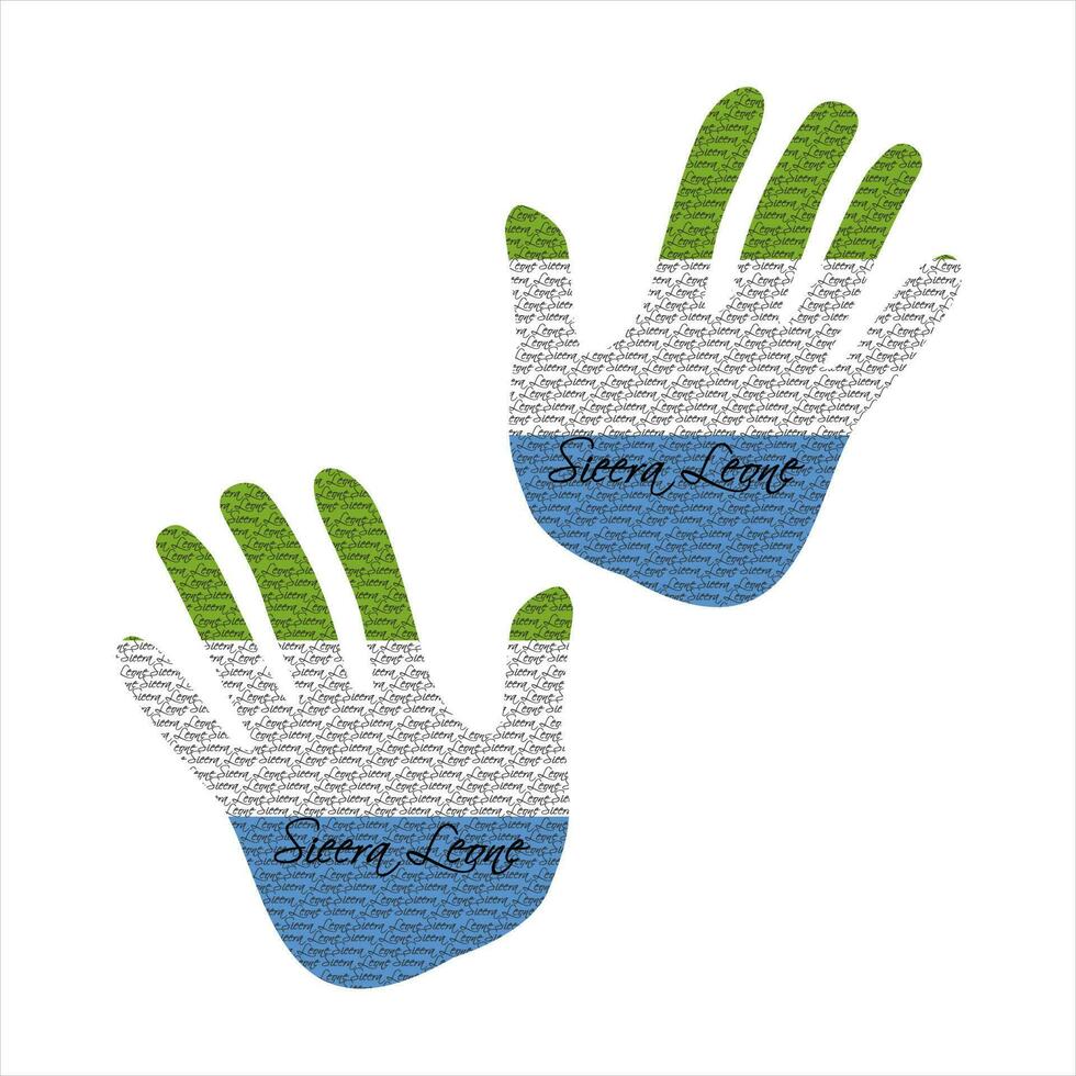 sierra leone flag hand vector
