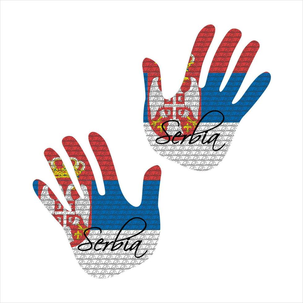 serbia flag hand vector