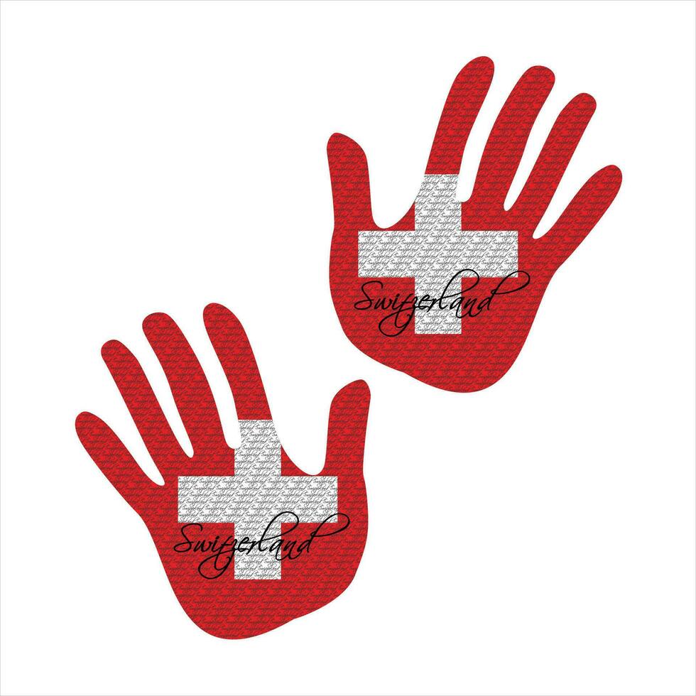 switzerland flag hand vector